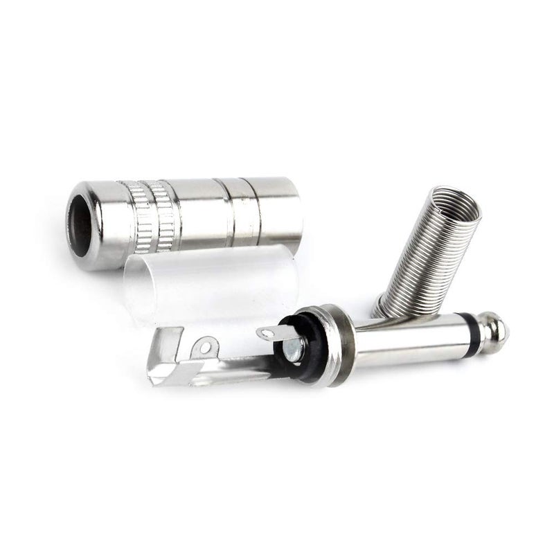 GiantBee 1/4" Audio Plugs 6.35 mm Plug TS Male 1/4 inch Solder Type Mono Plug Straight Design Connector with Spring for DJ Mixer Speaker Guitar Cables Phono Patch Cable Microphone Cables Alloy ( 5 Pack ) - Image 4